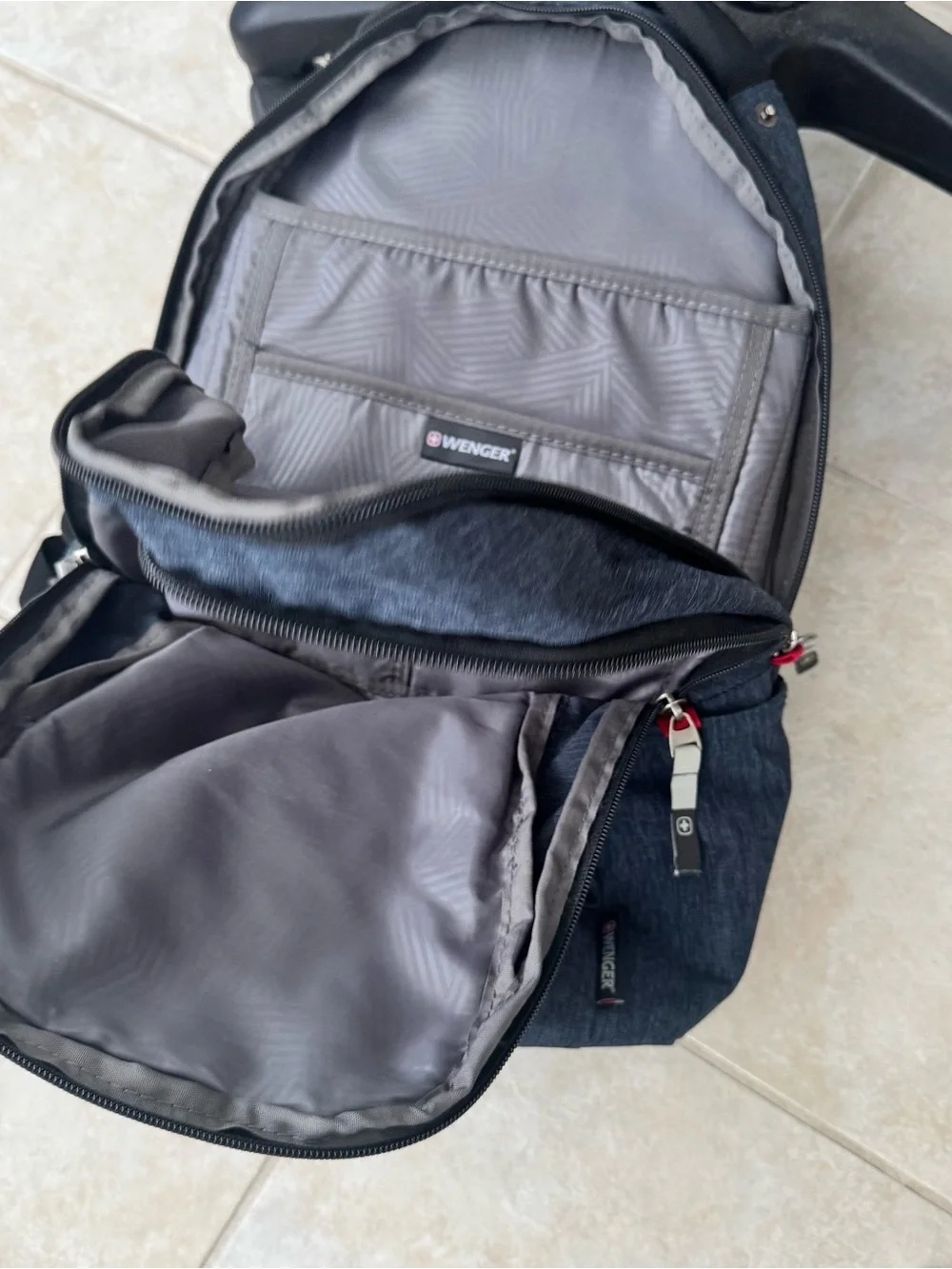 Wenger SwissGear Laptop Backpack Heathered Blue Charcoal Tech Travel Bag Padded